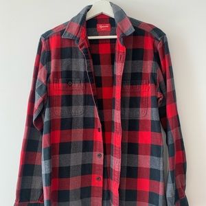 SUPREME PLAID FLANNEL LONG SLEEVE SHIRT